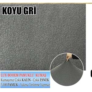 Mandaş Bohem Streç Maxi Çekyat Örtüsü Geniş Kullanım Alanlı K Gri 3+3