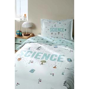 Özdilek Ranforce -Science Mint- Lastikli Çarşaflı Tek Kişilik Çocuk Nevresim Takımı