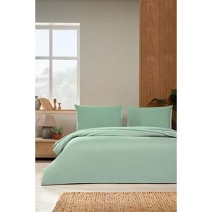 Özdilek -Colourist Çağla- Bamboo Lastikli Çarşaflı Çift Kişilik Pike Takımı
