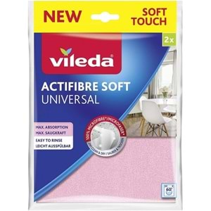 Vileda Yeni Soft Touch (Paket içi 2li) Actifibre Soft Mikrofiber Temizlik Bezi Universal
