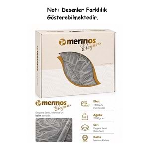 Merinos Elegans Kalın Embos Tek Kişilik Kutulu Battaniye (160x220) - Gri