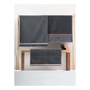 Cotton Box 1'lü Jakarlı Havlu (50x90)-Denim Anrasit