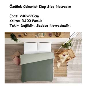 Özdilek Colourist -A.Yeşil K.Yeşil- Battal Çift Kişilik (King Size) Nevresim (Sadece Nevresim İçerir)