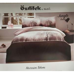Özdilek Ranforce -Jungle Bordo- Çift Kişilik Nevresim Takımı