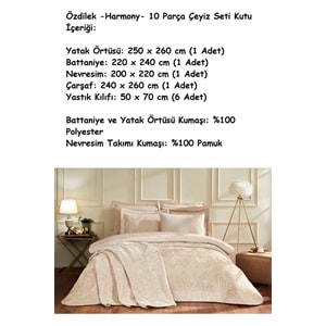 Özdilek -Harmony Cappucino- 10 Parça Çift Kişilik Çeyiz Seti