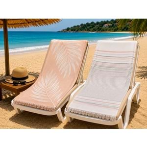 Özdilek -Summer Leaf & Stripe Tarçın- 2li Set Peştemal Plaj Havlusu (70x150)