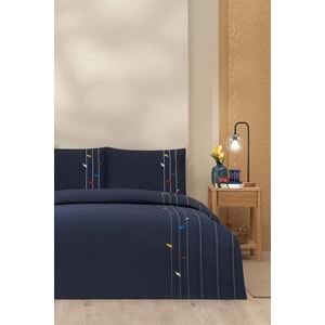Özdilek Rf -Fore Shore Lacivert- Lastikli Çarşaflı Çift Kişilik Pike Takımı