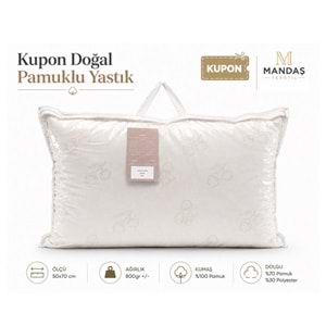 Kupon Doğal Pamuklu Yastık 800gr Çantalı (50x70)