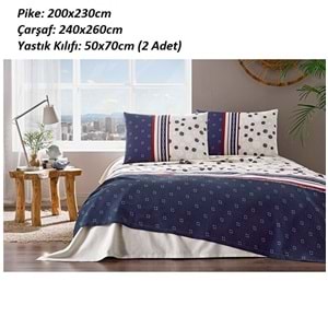 Özdilek Rf -Sea Shell Bej- Çift Kişilik Pike Takımı (200x230)