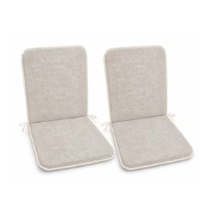 2 Adet Rattan Arkalıklı Sandalye Minderi (Kalınlık 4cm)-Primer Bej Yeni