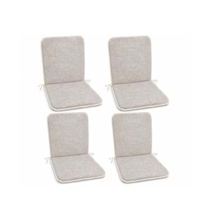 4 Adet Rattan Arkalıklı Sandalye Minderi (Kalınlık 4cm)-Primer Bej Yeni