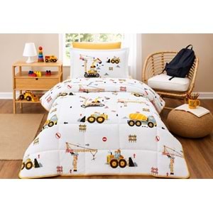 Özdilek Ranforce -Builder Sarı- Tek Kişilik Çocuk Uyku Seti