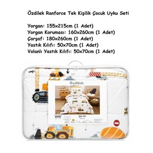 Özdilek Ranforce -Builder Sarı- Tek Kişilik Çocuk Uyku Seti