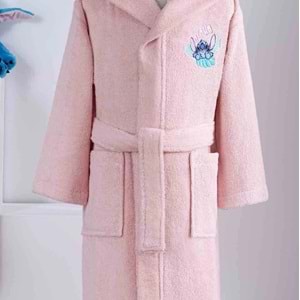 Özdilek Lisanslı Kapüşonlu Çocuk Bornozu 7/8 Yaş-Stitch Aloha Mercan