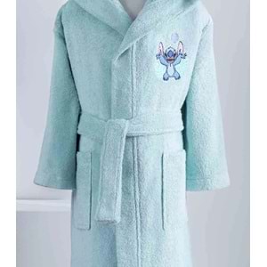 Özdilek Lisanslı Kapüşonlu Çocuk Bornozu 7/8 Yaş-Stitch P. Su Yeşili