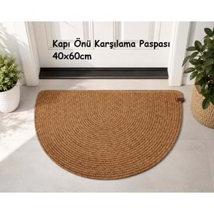 Jüt Hasır D Paspas, Kapı Önü Karşılama (40x60)-Bej Kırçıllı