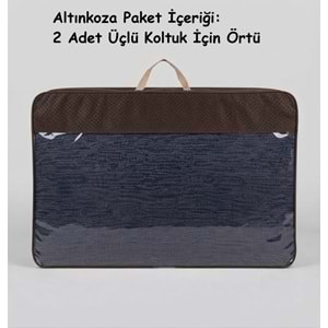 Altınkoza Still Jakarlı Streç Maxi Koltuk Örtüsü (3+3)-İndigo