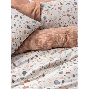 Cotton Box Rf Minimal -Oniks Karamel- Lastikli Çarşaflı Çift Kişilik Nevresim Takımı