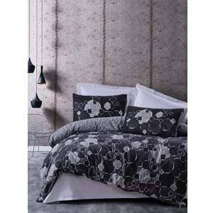 Cotton Box Rf Dark -Round Gri- Çift Kişilik Nevresim Takımı