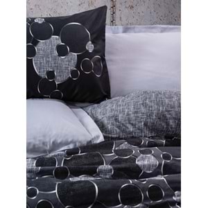 Cotton Box Rf Dark -Round Gri- Çift Kişilik Nevresim Takımı