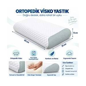 Rehome -2li Set- Visco Tombul Ortopedik Yastık (65x35x13cm)