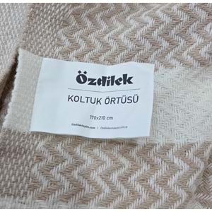 Özdilek Pamuklu Kaymaz Zigzag Koltuk Örtüsü (3+3)