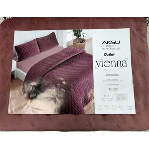 Aksu Soft Vienna (Outlet) Çift Kişilik Yatak Örtüsü Seti (220x240)-Mürdüm