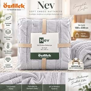 Özdilek Nev Serisi Soft Embos Tek Kişilik Battaniye (150x220) - Gri