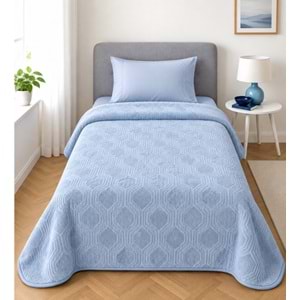 Özdilek Trendy Embos Tek Kişilik Battaniye (155x220)-Art Deco Buz Mavi
