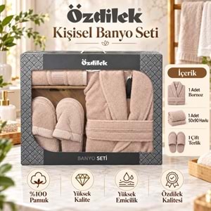 Özdilek Colourist S.Kahve Kişisel Banyo Bornoz Seti (S-M Beden)