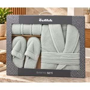 Özdilek Colourist Su Yeşili Kişisel Banyo Bornoz Seti (L Beden)