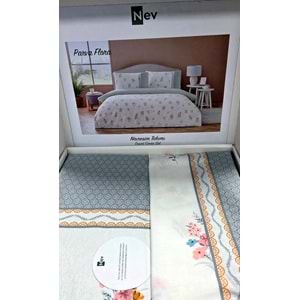 Özdilek Nev Serisi -Parva Flora Mint- Çift Kişilik Nevresim Takımı