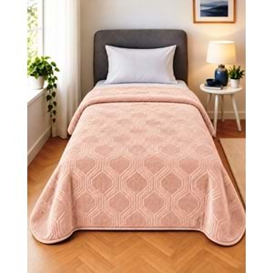 Özdilek Trendy Embos Tek Kişilik Battaniye (155x220)-Art Deco Cameo Rose Yeni
