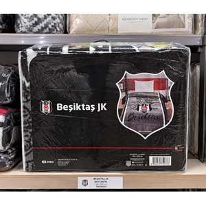 Taç Taraftar Lisanslı Tek Kişilik Battaniye (160x220)-BEŞİKTAŞ KARA KARTAL