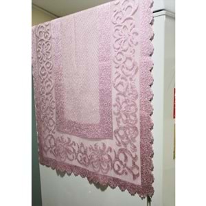 Raşel Örme Buzdolabı Örtüsü 55*160 Cm Pudra