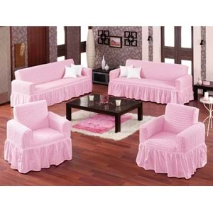 Altın Kelebek Bürümcük Koltuk Örtüsü Maxi Takım (3+3+1+1)-Pembe