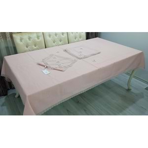 Royal Home Keten yemek Seti Takımı 8 Kişilik Pembe