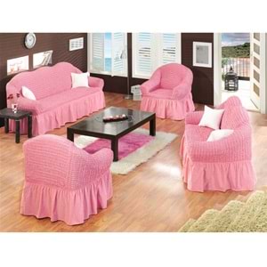 Altın Kelebek Bürümcük Koltuk Örtüsü Std Tk (3+2+1+1)-Pembe