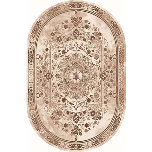Brillant Latex Oval Kaymaz Taban Halı-BEST HLE11308.804-(130x190)