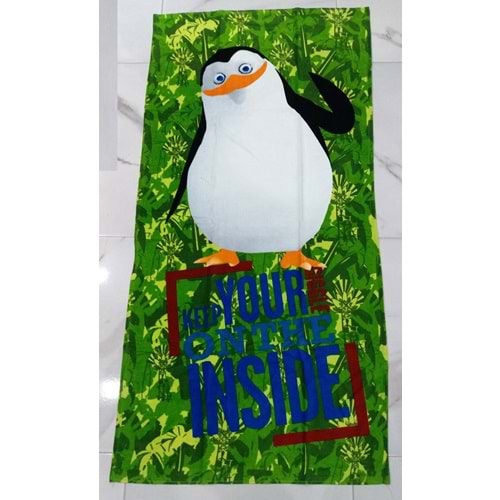 Polo ve Pingui Desenli Plaj Havlusu (SEÇENEKLİ) - Pingui Yeşil