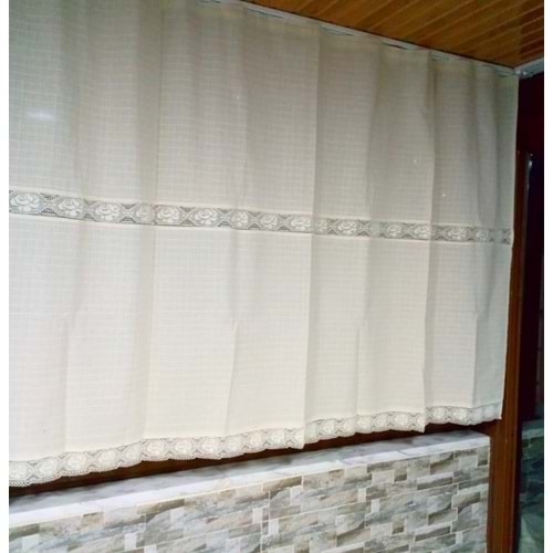Buldan Perde Çift Dantelli Naturel (140x200)