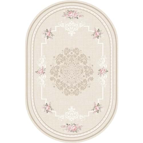 Brillant Latex Oval Kaymaz Taban Halı-GARDEN HLE11312.804-(150x230)