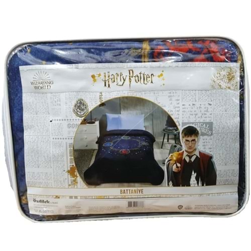 Özdilek Lisanslı Tek Kişilik Çocuk Battaniye (155x215)-Harry Potter Lacivert
