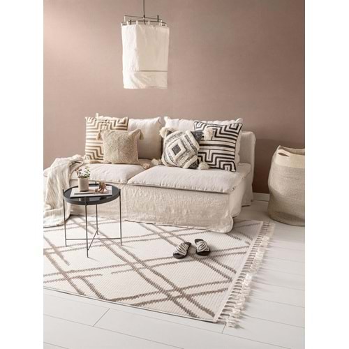 Mandaş Halı Cool CL03 Beige İskandinav Peluş Dokulu Makine Halısı - 80X150CM