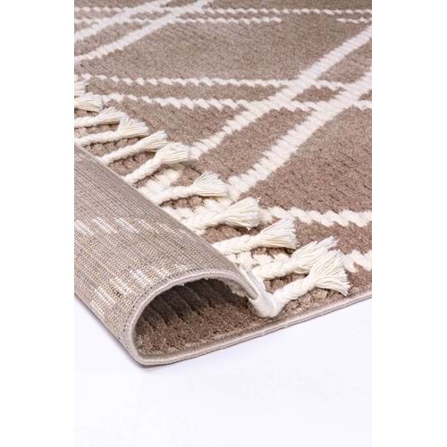 Mandaş Halı Cool CL04 Beige İskandinav Peluş Dokulu Makine Halısı - 80X150CM