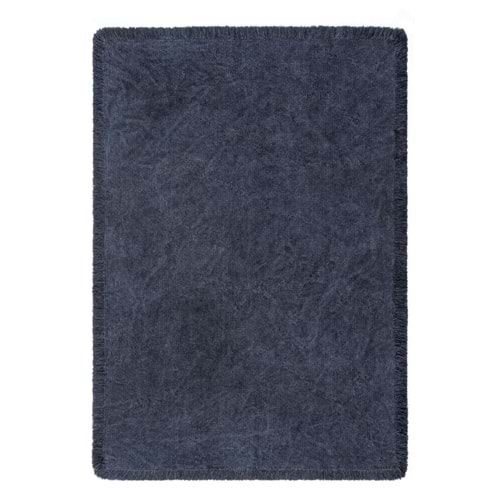 Mandaş Halı Rustik RS01 Blue Dört Tarafı Saçaklı Pamuklu Yıkanabilir Kilim - 120X180CM