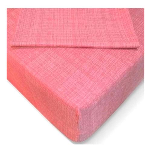 Özlü Fitted Lastikli Tek Kişilik Çarşaf Seti (100x200)-Somon
