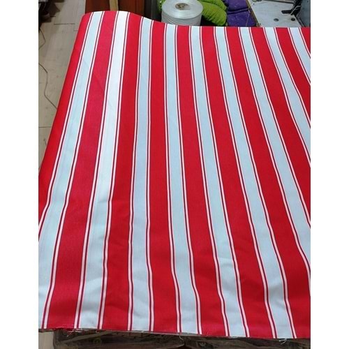 Balkon Perdesi Branda Kumaşı Metrelik (En 240cm)-Kırmızı Beyaz