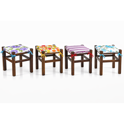 Mandaş Tekstil Tabure Minderi, Bağcıklı Tabure Minderi (32x32)
