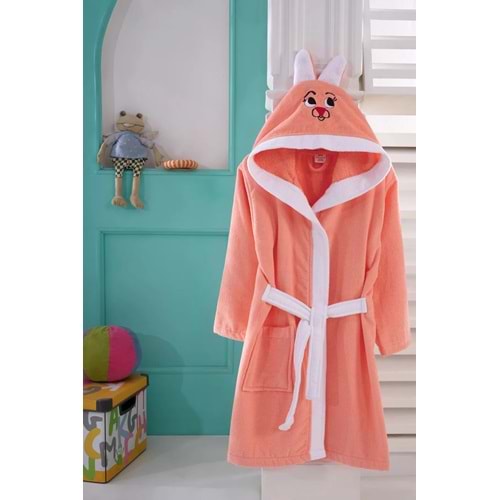 KIDS & BEYBİ çocuk pamuk kapşonlu bornozu 8-9 yaş soman